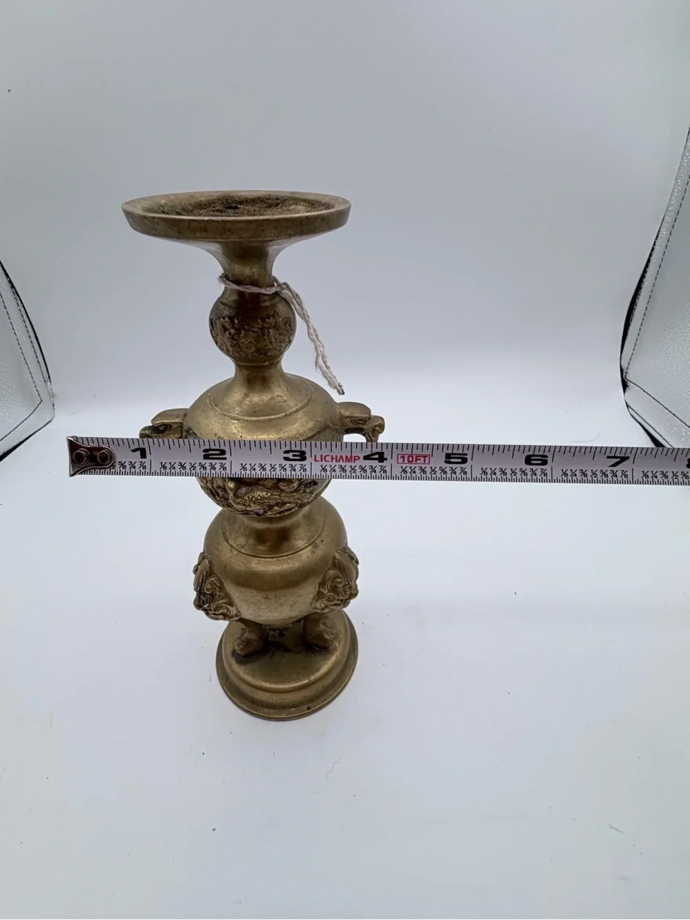 Antique Brass Decorative Candle Holder in Gold Tone